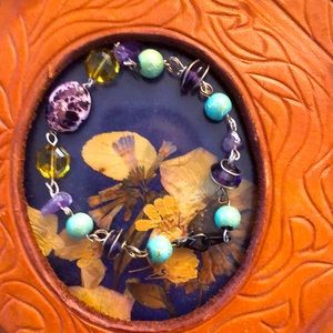 Handmade Amethyst Beaded Turquoise Bracelet